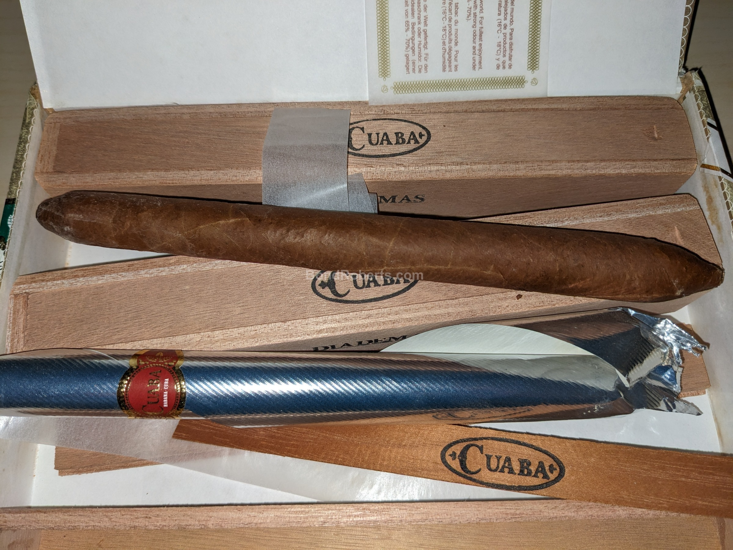 Cuaba Diadema 2008 Dress Box of 5 cigars in aluminium foil 26665