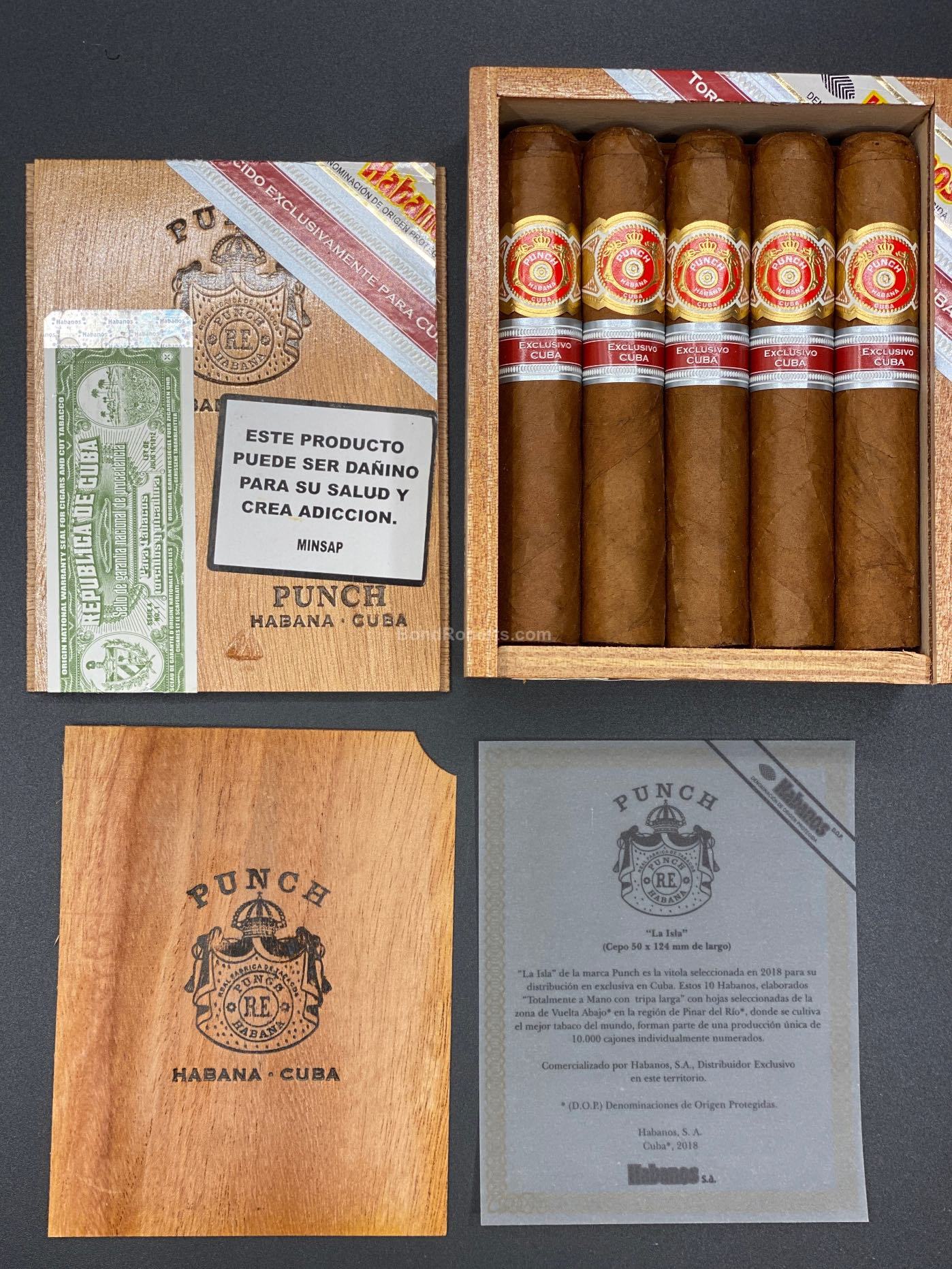 Punch La Isla Edición Regional Cuba 2018 Numbered slide lid box of 10