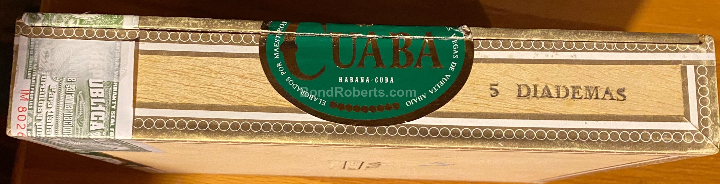 Cuaba Diadema 2008 Dress Box of 5 cigars in aluminium foil 11356