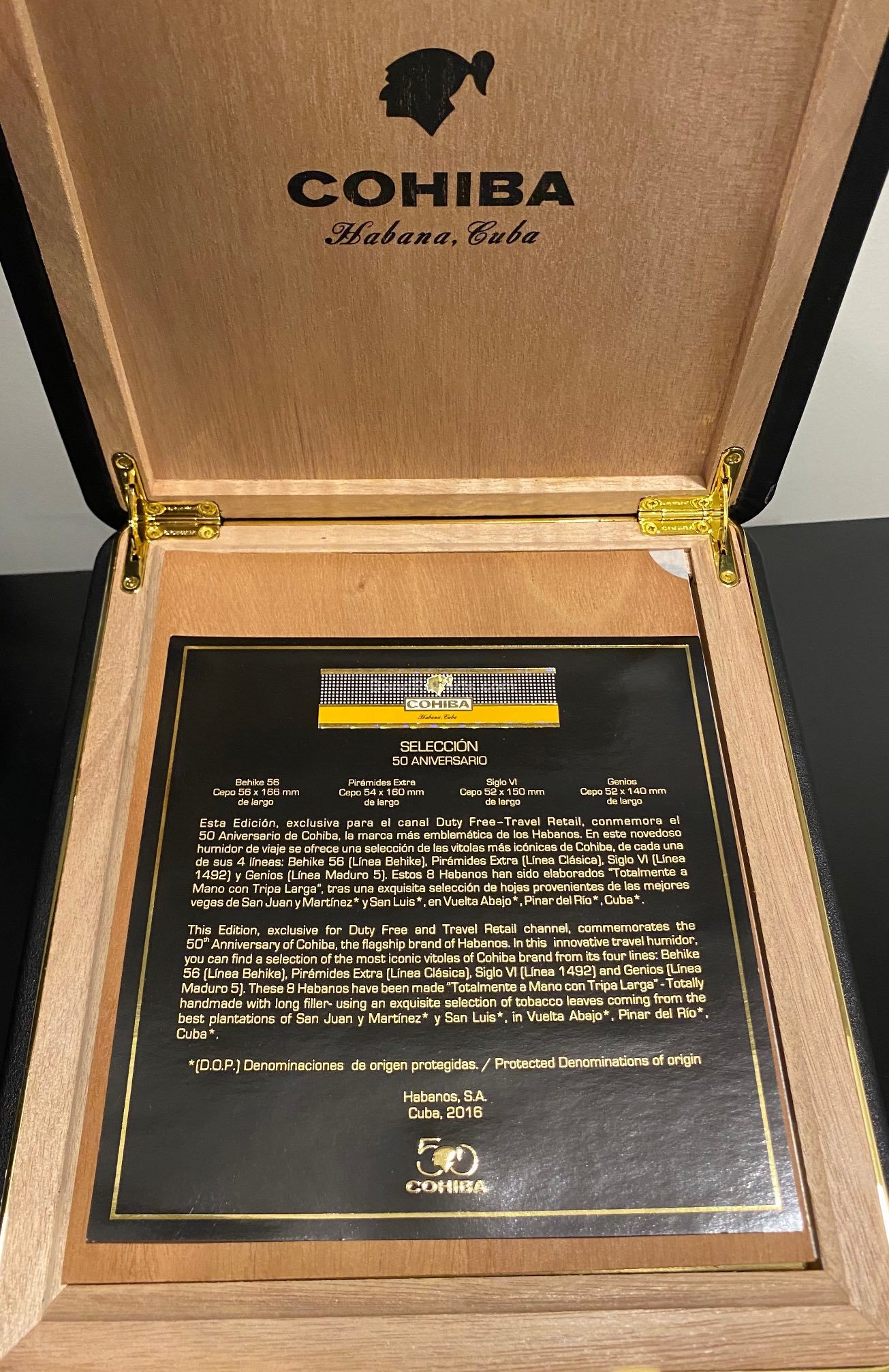 Cohiba Selección Aniversario Travel Humidor 2016 50th Anniversary